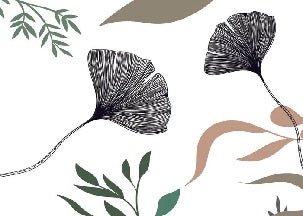 Papier peint ginkgo artiste floral, XXL, tendance