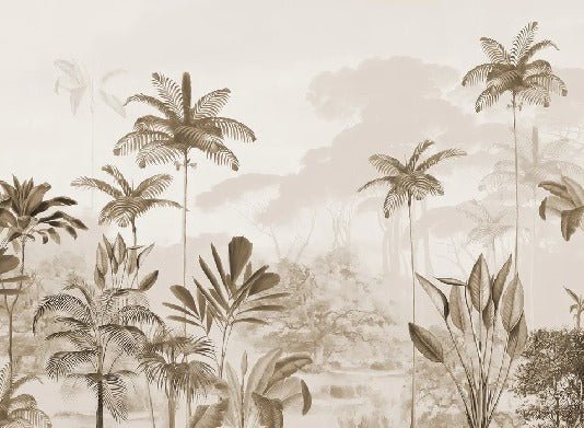 Papier peint panoramique jungle eden sépia, XXL, tendance