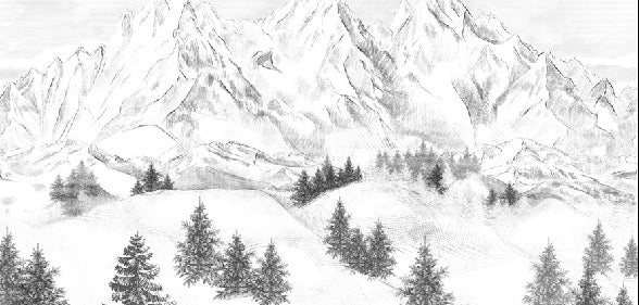 Papier peint montagne sommets de Chamonix, XXL, tendance