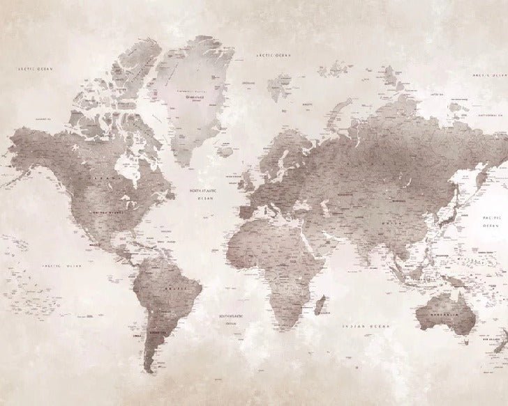 Papier peint carte du monde intemporel