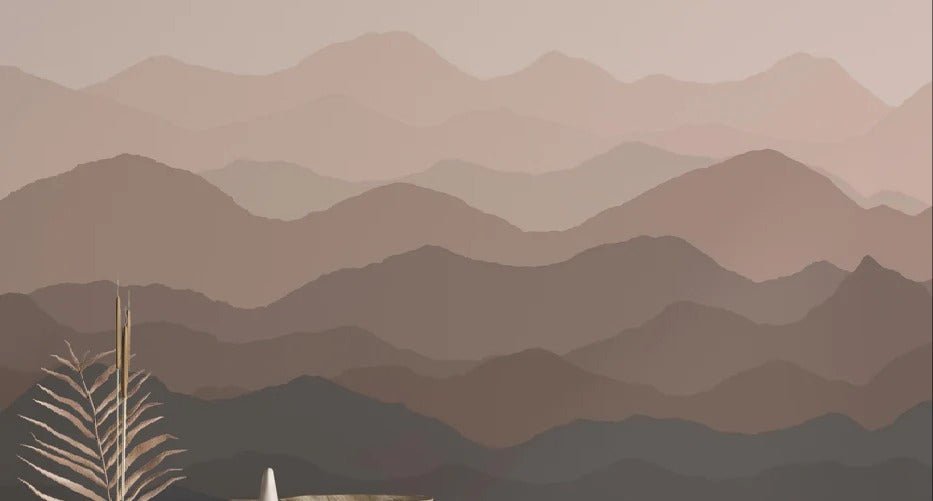 Papier peint panoramique dunes terracotta