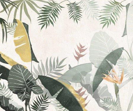 Papier peint sur mesure végétal vert jaune, XXL, tendance