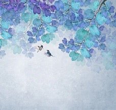 Blue leaf wallpaper