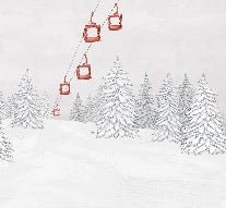 Red gondola mountain wallpaper