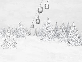 Papier peint montagne télécabine noir & blanc