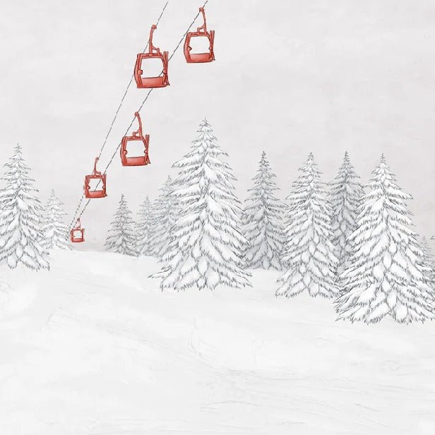 Red gondola mountain wallpaper