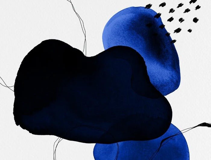 Papier peint moderne aquarelle bleu pétrole, XXL, tendance