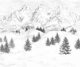 Papier peint montagne sommets de Chamonix