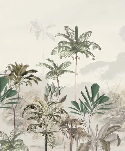 Panoramic jungle eden green wallpaper