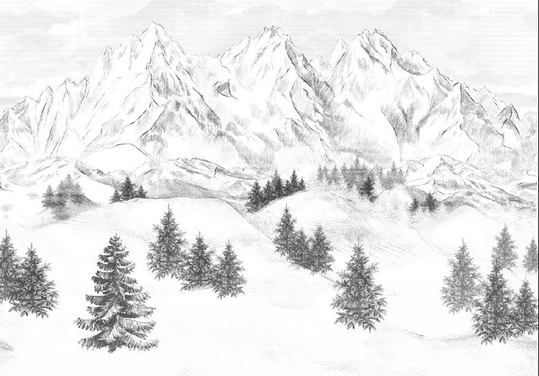 Papier peint montagne sommets de Chamonix