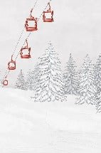 Papier peint montagne télécabine rouge