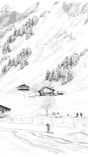 Papier peint Clusaz ski fond montagne Confins
