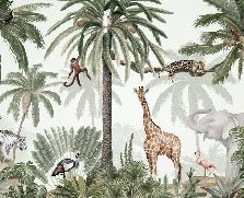 Papier peint enfant jungle paisible, XXL, tendance