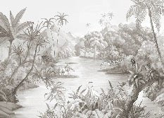 Picturesque jungle panoramic wallpaper, XXL, tendance