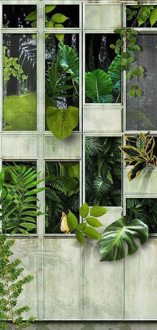 Papier peint panoramique verrière nature plante, XXL, tendance