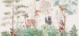 Papier peint chambre enfant nature magique beige