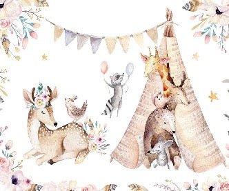 Papier peint panoramique chambre enfant craquant animaux