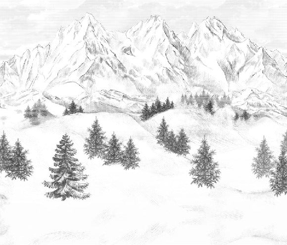 Papier peint montagne sommets de Chamonix