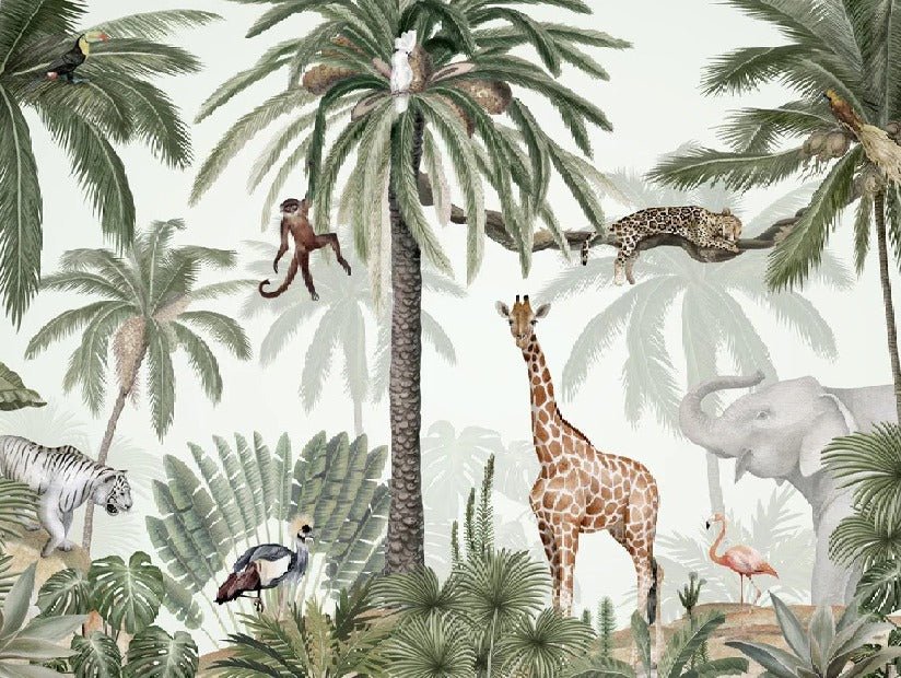 Papier peint enfant jungle paisible