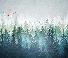 Papier peint forêt canadienne abstrait