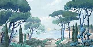 Papier peint balade dans les calanques, XXL, tendance