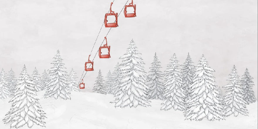 Red gondola mountain wallpaper