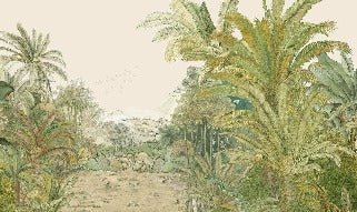 Papier peint exotique paradis vert