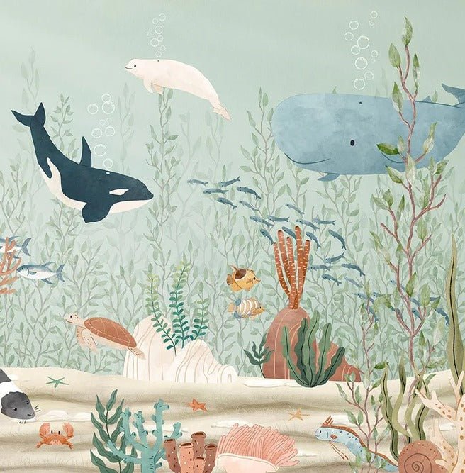 Papier peint bébé monde marin, XXL, tendance