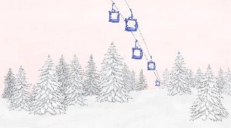 Papier peint télécabine bleuet, XXL, tendance