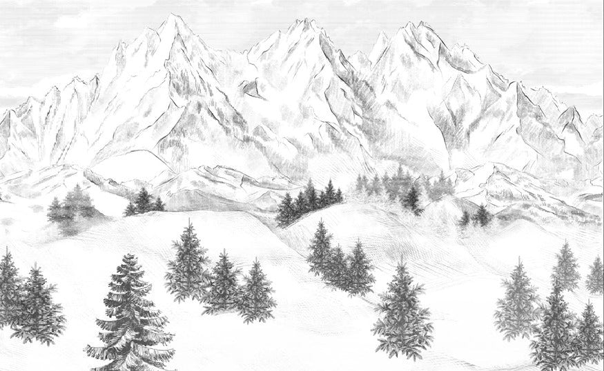 Papier peint montagne sommets de Chamonix