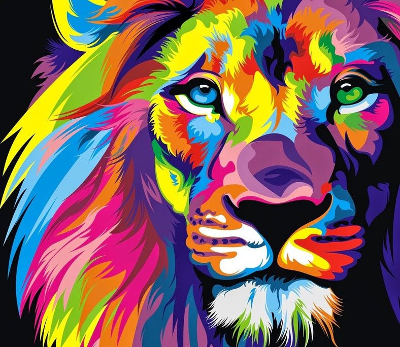 Panoramic lion color pop wallpaper
