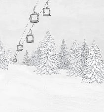 Papier peint montagne télécabine noir & blanc