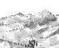 Papier peint montagne chaine des Aravis noir et blanc