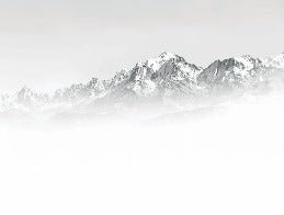 Papier peint Mont Blanc dans la brume noir et blanc, XXL, tendance