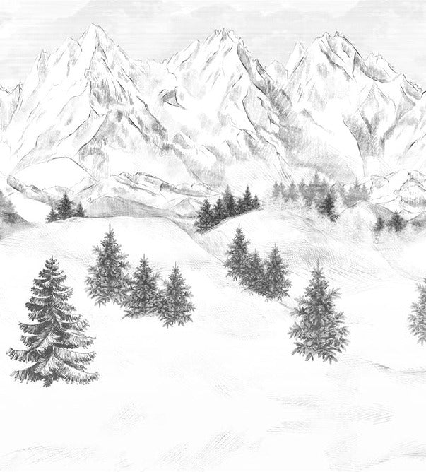 Papier peint montagne sommets de Chamonix, XXL, tendance