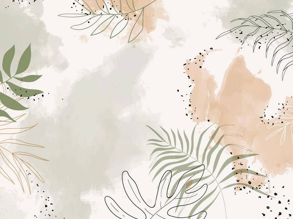 Papier peint panoramique aquarelle végétale