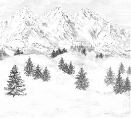 Papier peint montagne sommets de Chamonix, XXL, tendance