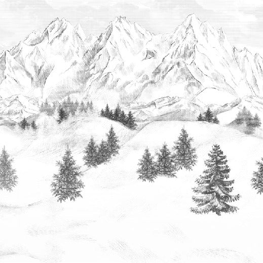 Papier peint montagne sommets de Chamonix