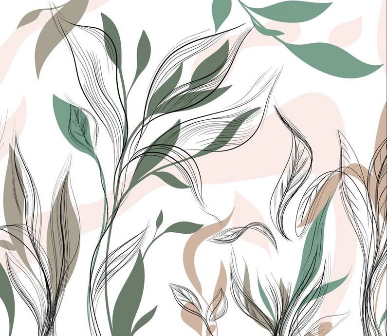 Papier peint panoramique fleur graphique
