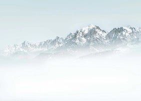 Papier peint Mont Blanc dans la brume bleu, XXL, tendance