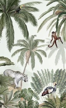 Papier peint enfant jungle paisible
