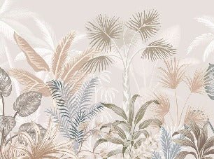 Papier peint panoramique jungle terracotta