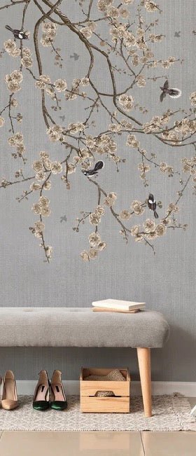 Papier peint branches fleuries, XXL, tendance