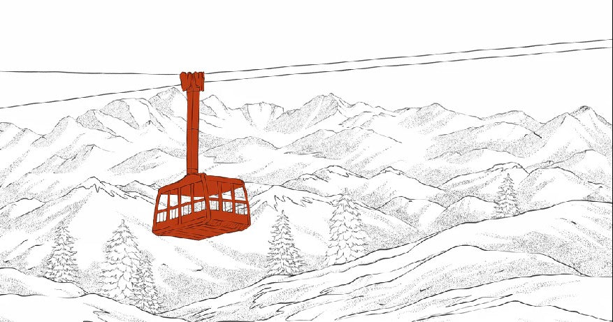Papier peint La Plagne télécabine rouge, XXL, tendance