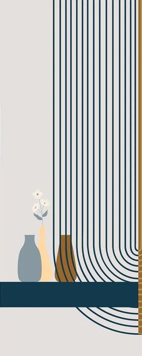 Papier peint arche bleu graphique, XXL, tendance