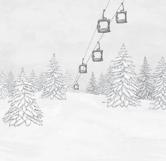 Black & white gondola mountain wallpaper