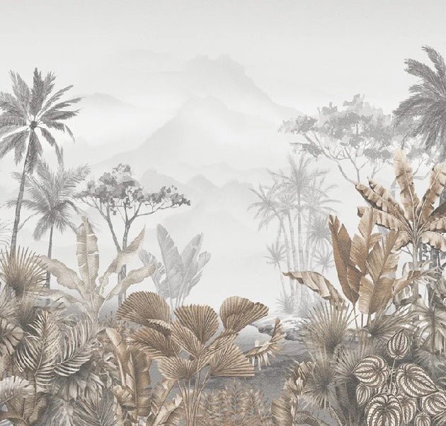 Papier peint tendance tropical sepia, XXL, tendance
