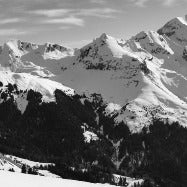 Papier peint montagne noir et blanc les Aravis, XXL, tendance
