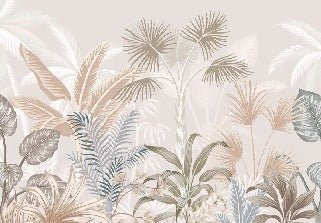 Papier peint panoramique jungle terracotta