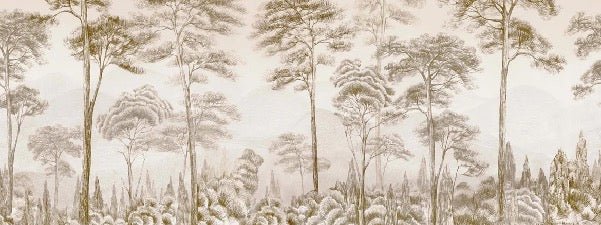 Papier peint nature pinède sépia